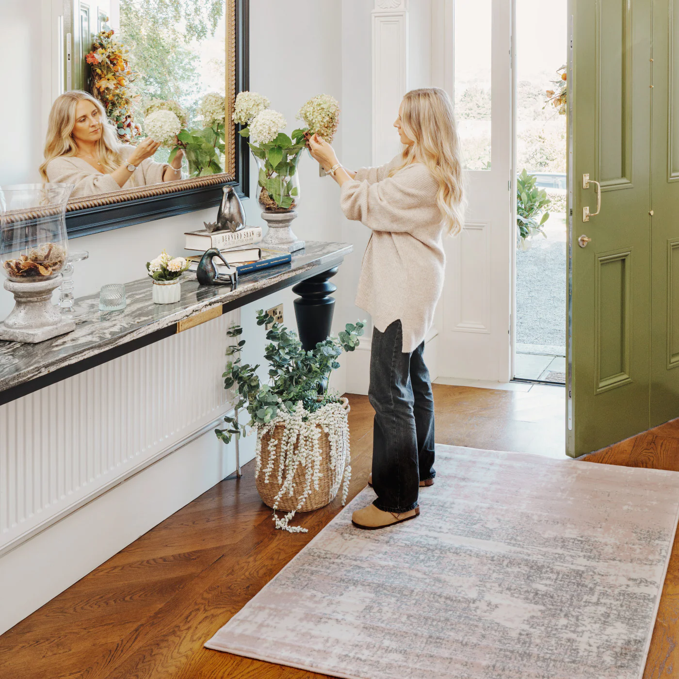 Pink Grey Distressed Extra Large Room Rug - Image 4