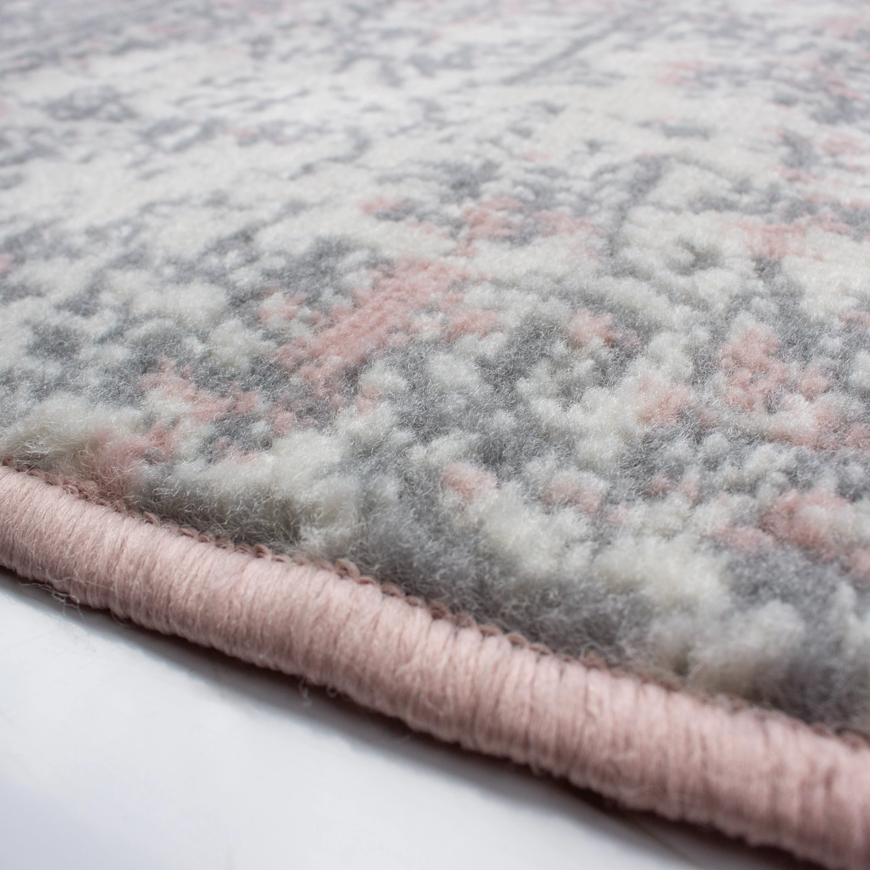 Pink Grey Distressed Extra Large Room Rug - Image 7