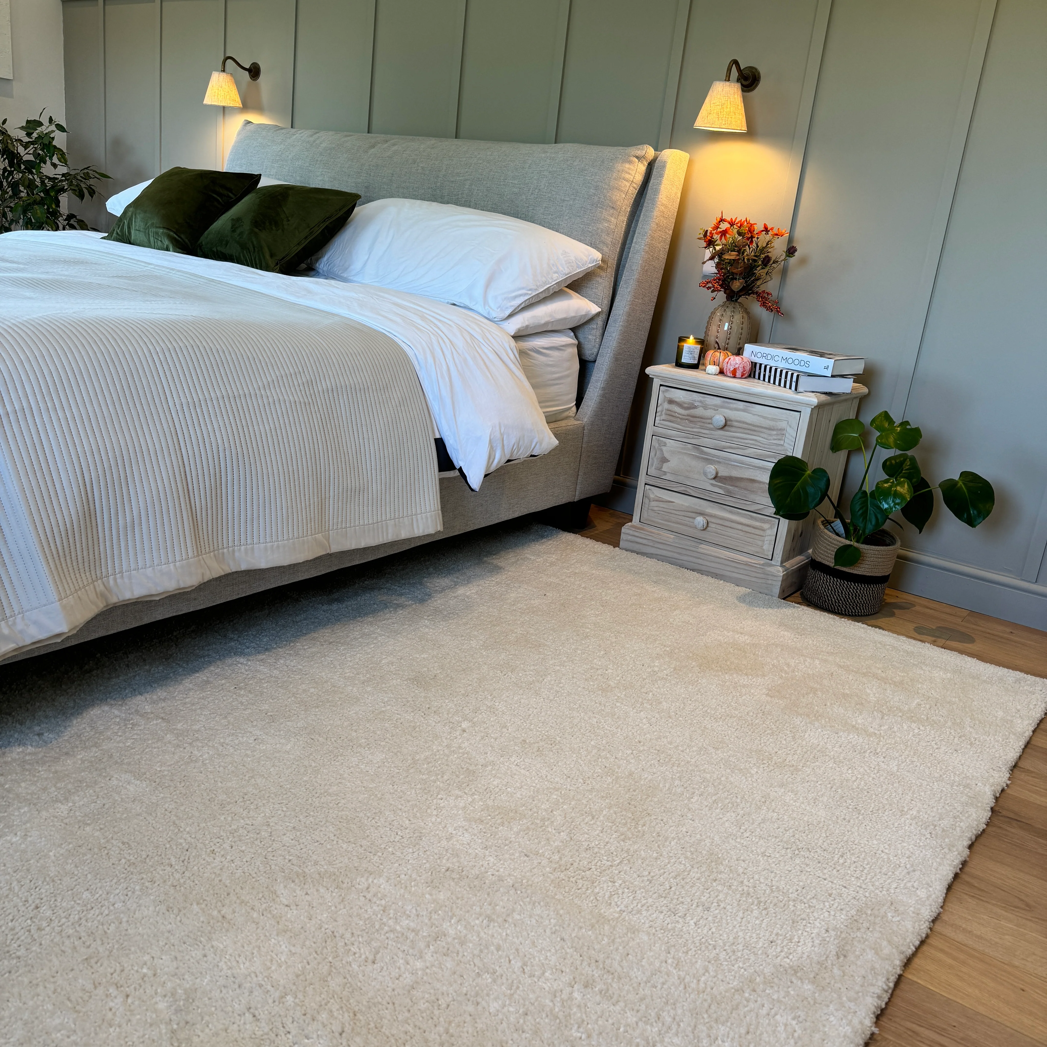Premium Cream Shaggy Rug - Lace - Image 4
