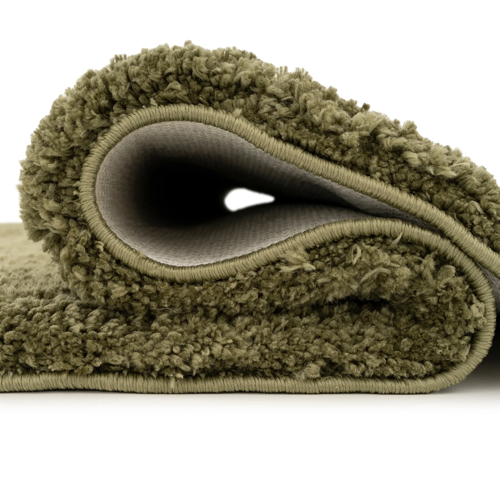 Premium Washable Shaggy Olive Green Rug - Image 10