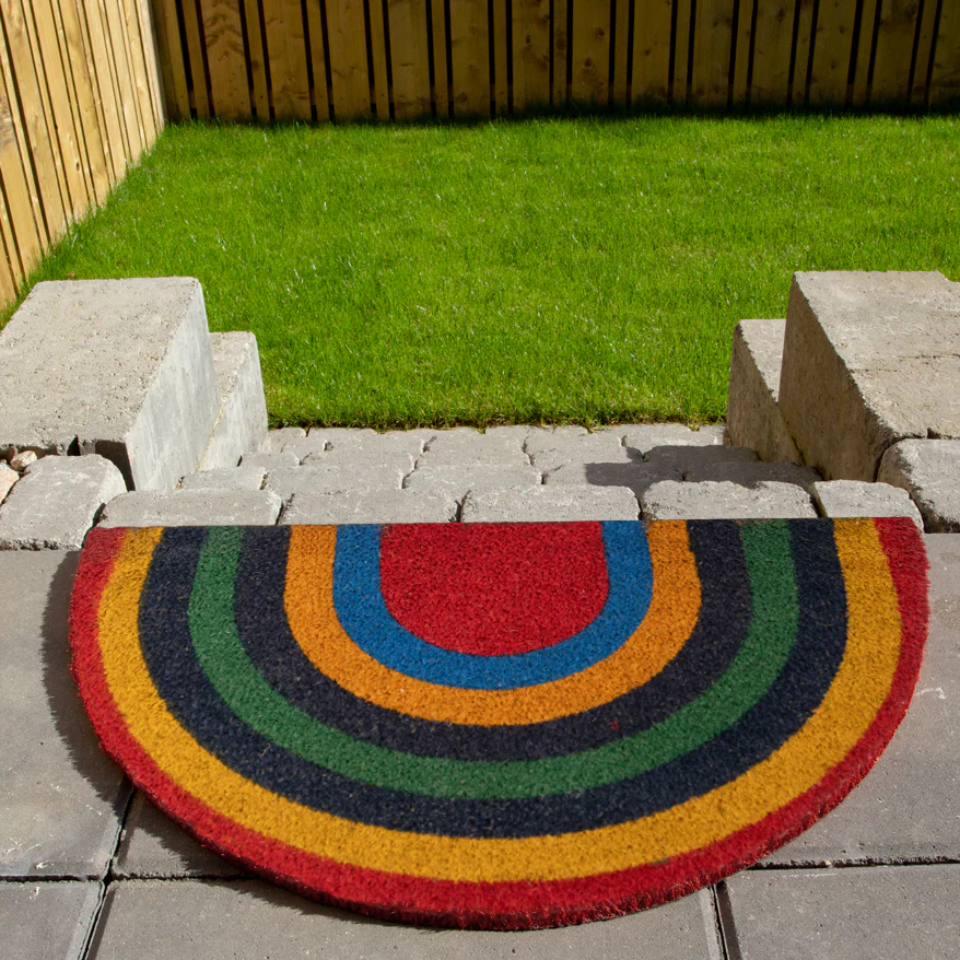 Rainbow Half Moon Coir Entrance Doormat - Image 10