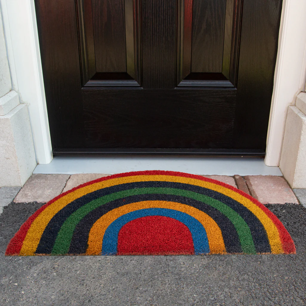 Rainbow Half Moon Coir Entrance Doormat - Image 11