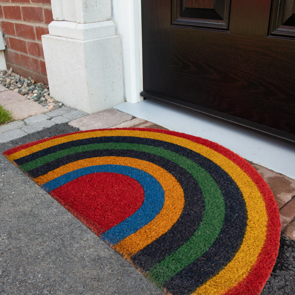 Rainbow Half Moon Coir Entrance Doormat - Image 9