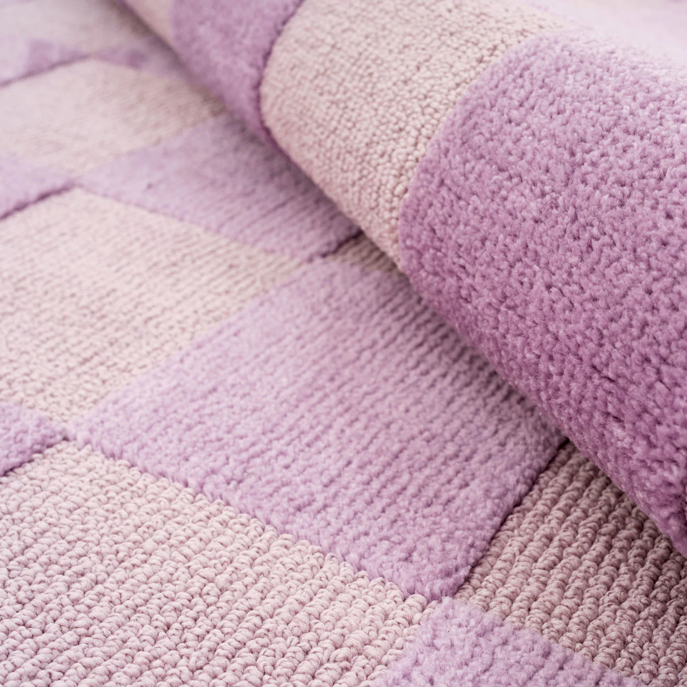 Retro Lavender Checkerboard Rug - Maze - Image 11