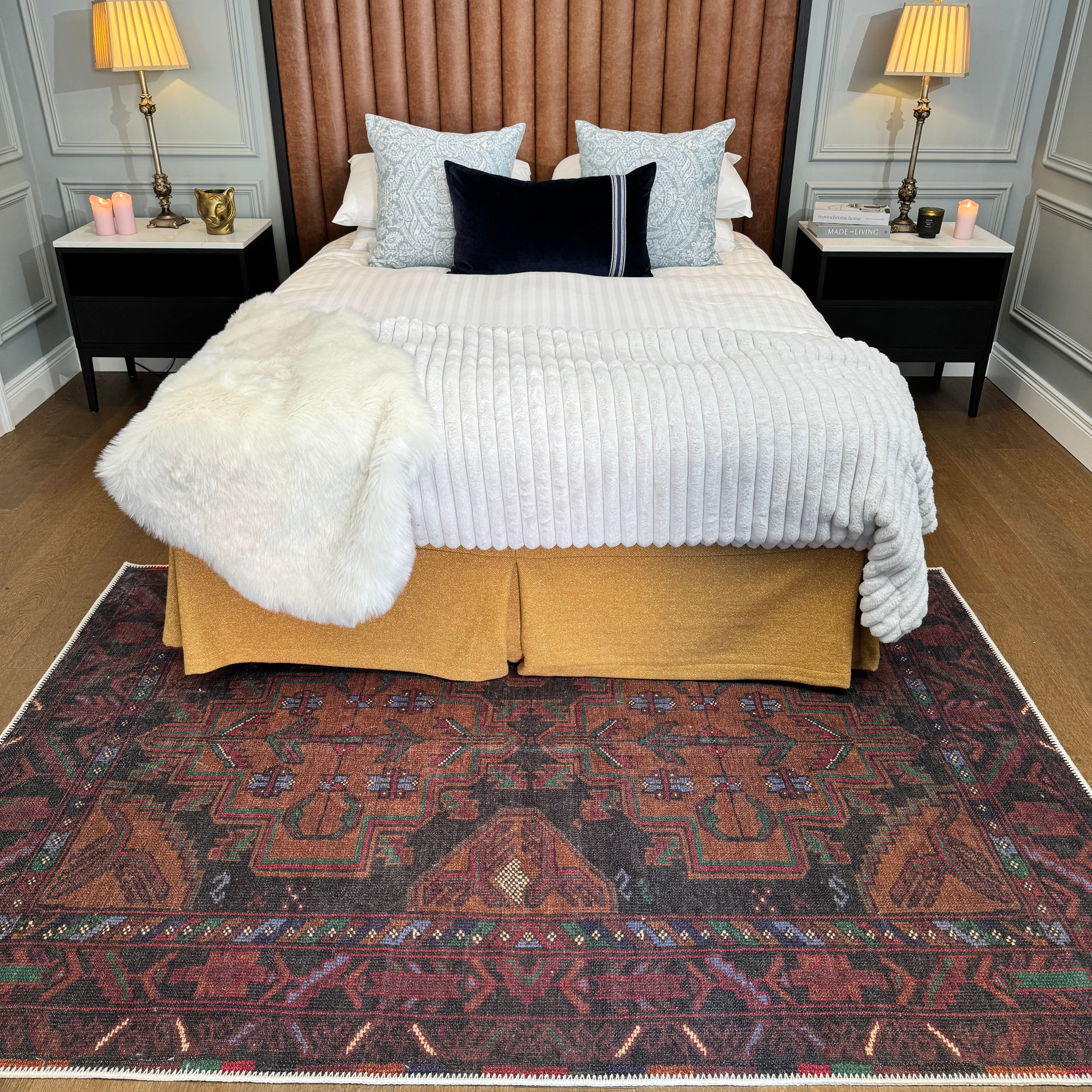 Flatwoven Washable Brown Distressed Boho Rug- Caris - Image 8