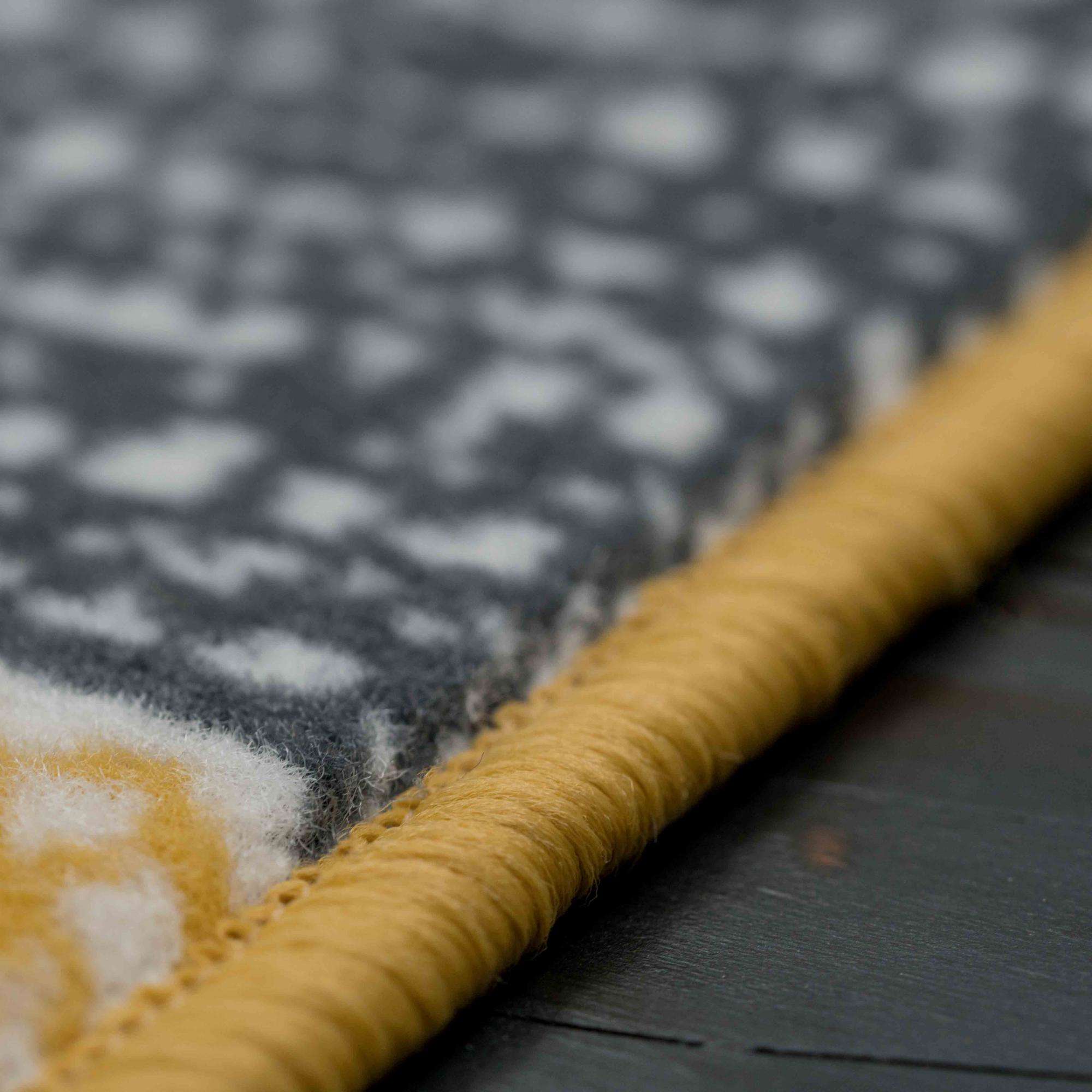 Round Circle Ochre Patchwork Rug - Image 4