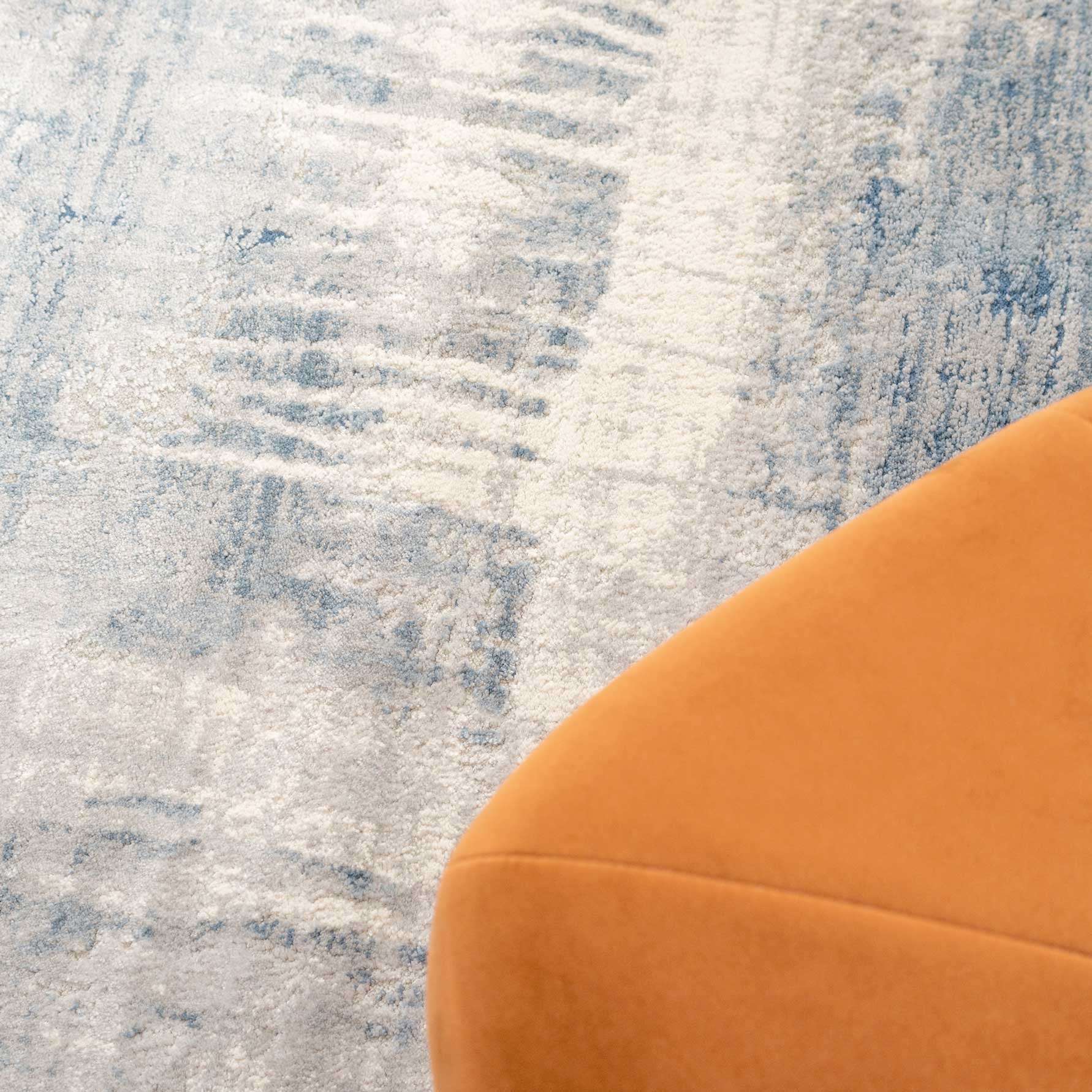 Soft Blue Abstract Circle Rug - Bedtime - Image 5