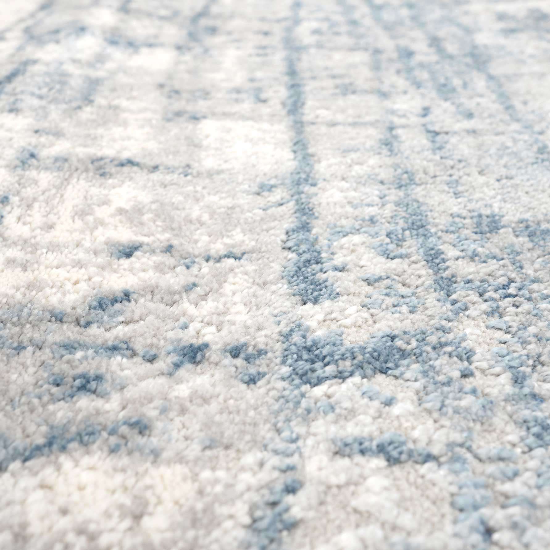 Soft Blue Abstract Circle Rug - Bedtime - Image 6