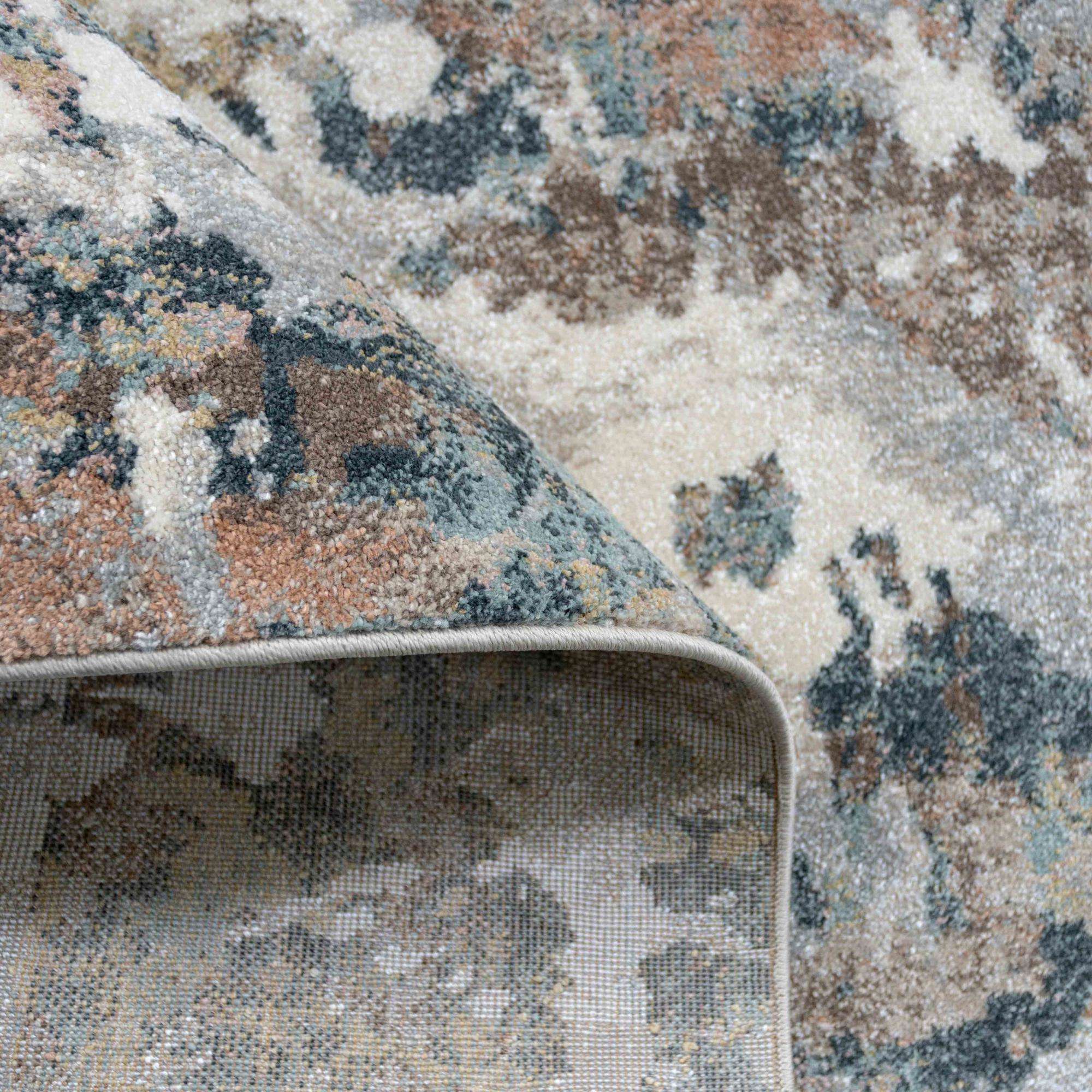 Soft Modern Blue Grey Painted Canvas Effect Rugs - Artist - Image 14