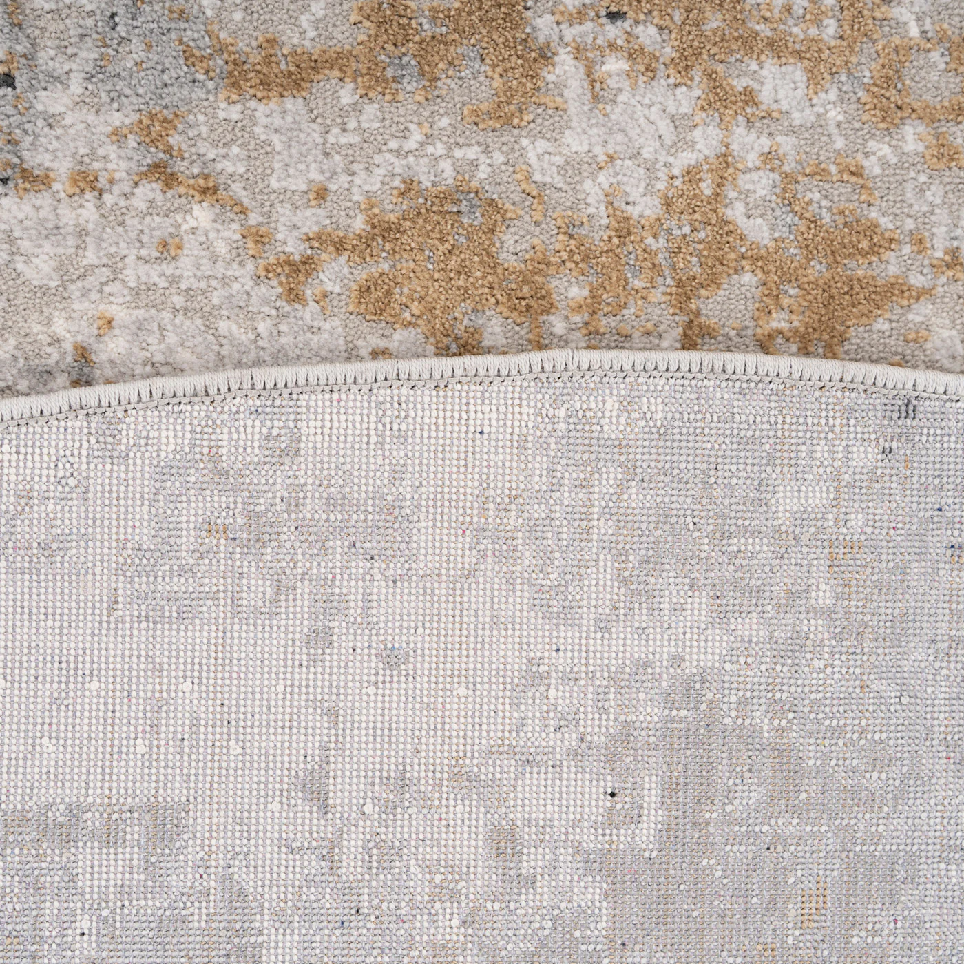 Soft Grey Gold Abstract Circle Rug - Moonshine - Image 10