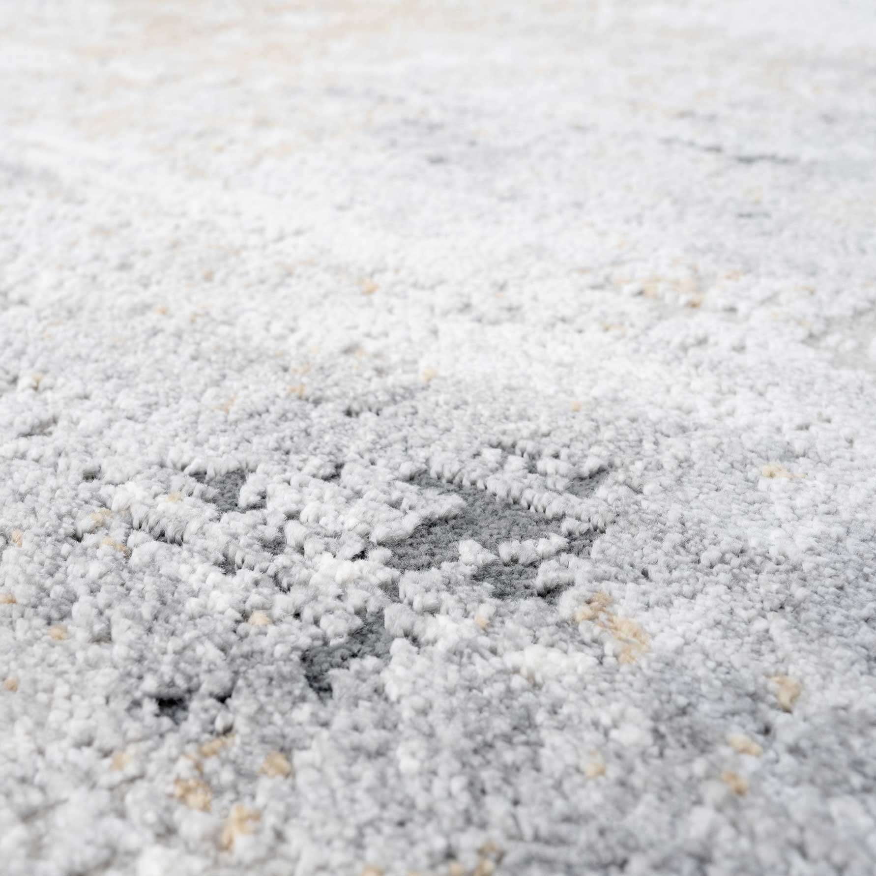 Modern Soft Grey Gold Distressed Abstract Living Room Rug - Moonshine - Image 6