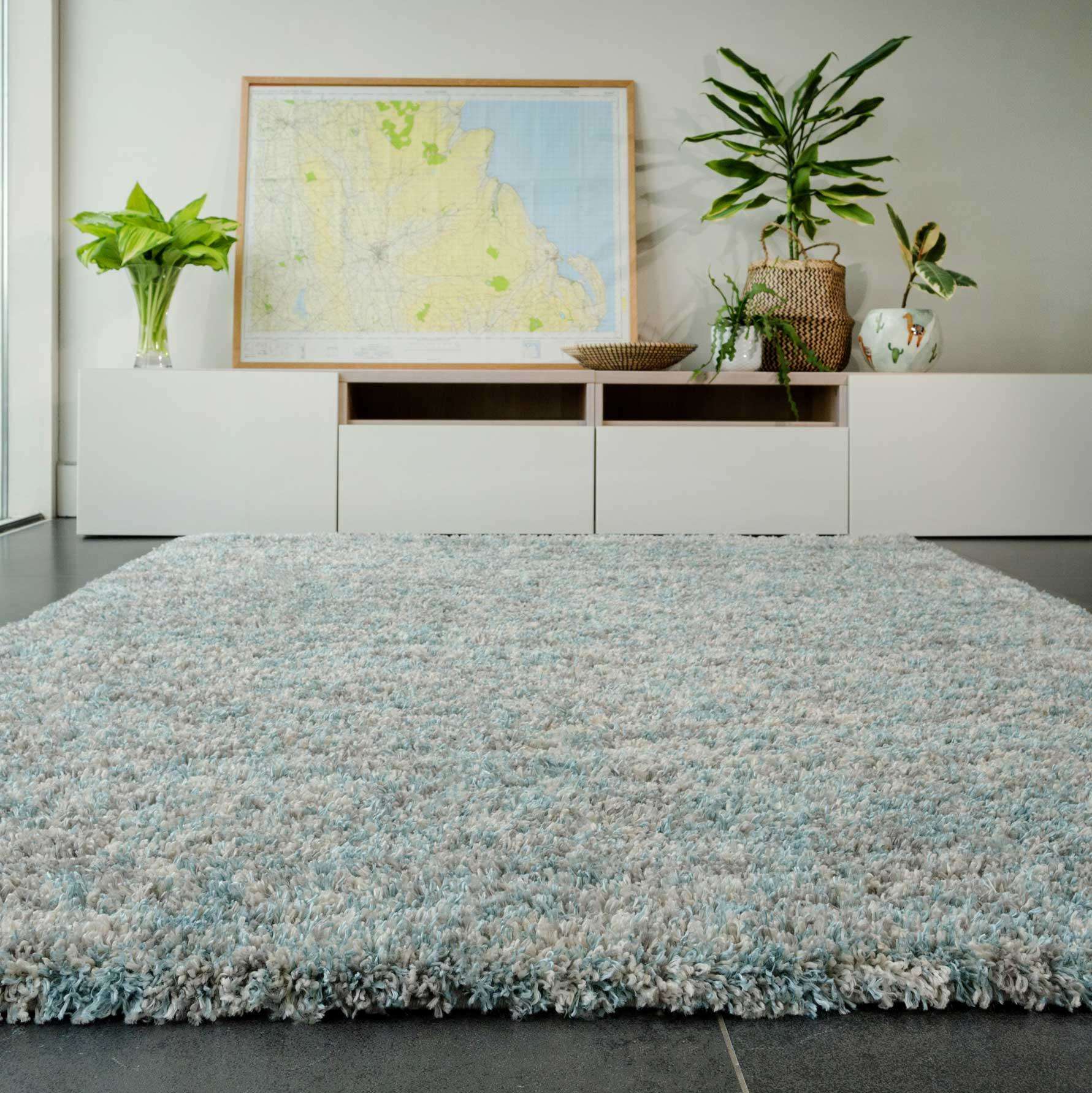 Soft Mottled Duck Egg Shaggy Runner Rug - Image 6