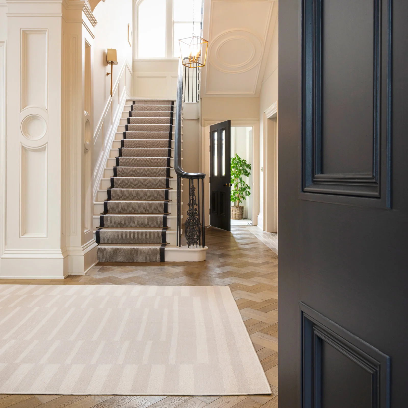 Soft Washable Beige Geometric Rug - Faye - Image 3