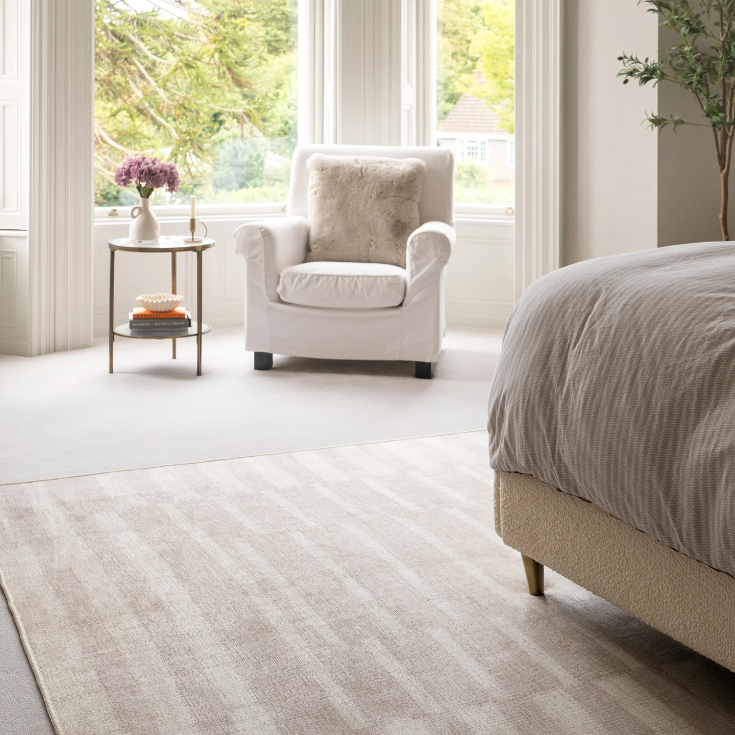 Soft Washable Beige Geometric Rug - Faye - Image 5