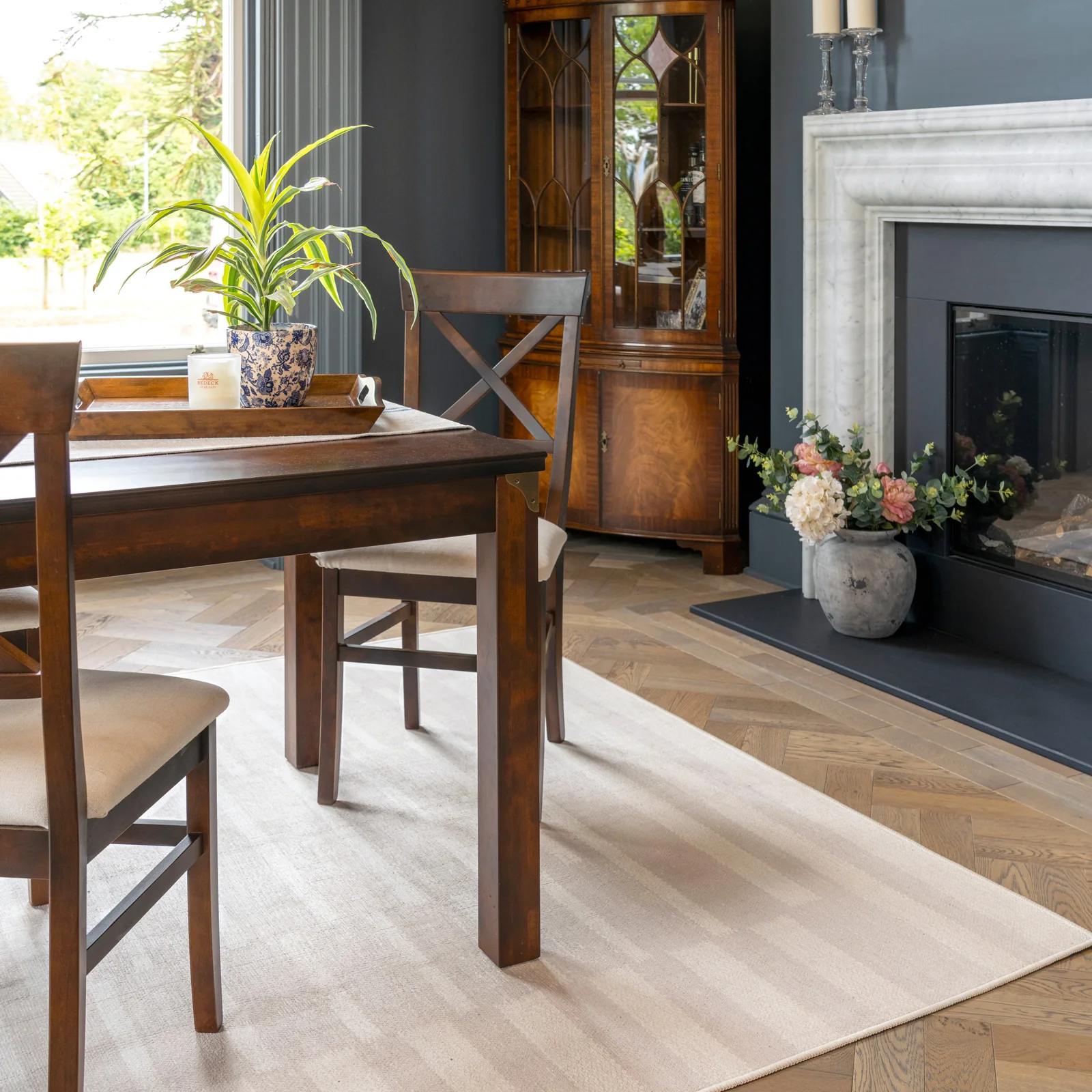 Soft Washable Beige Geometric Rug - Faye - Image 6