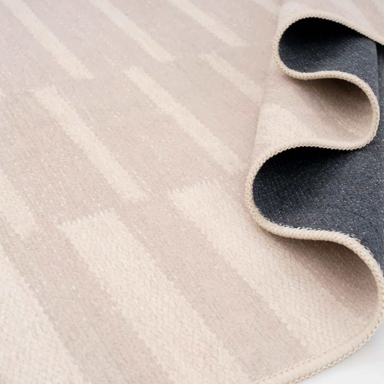 Soft Washable Beige Geometric Runner - Faye - Image 4