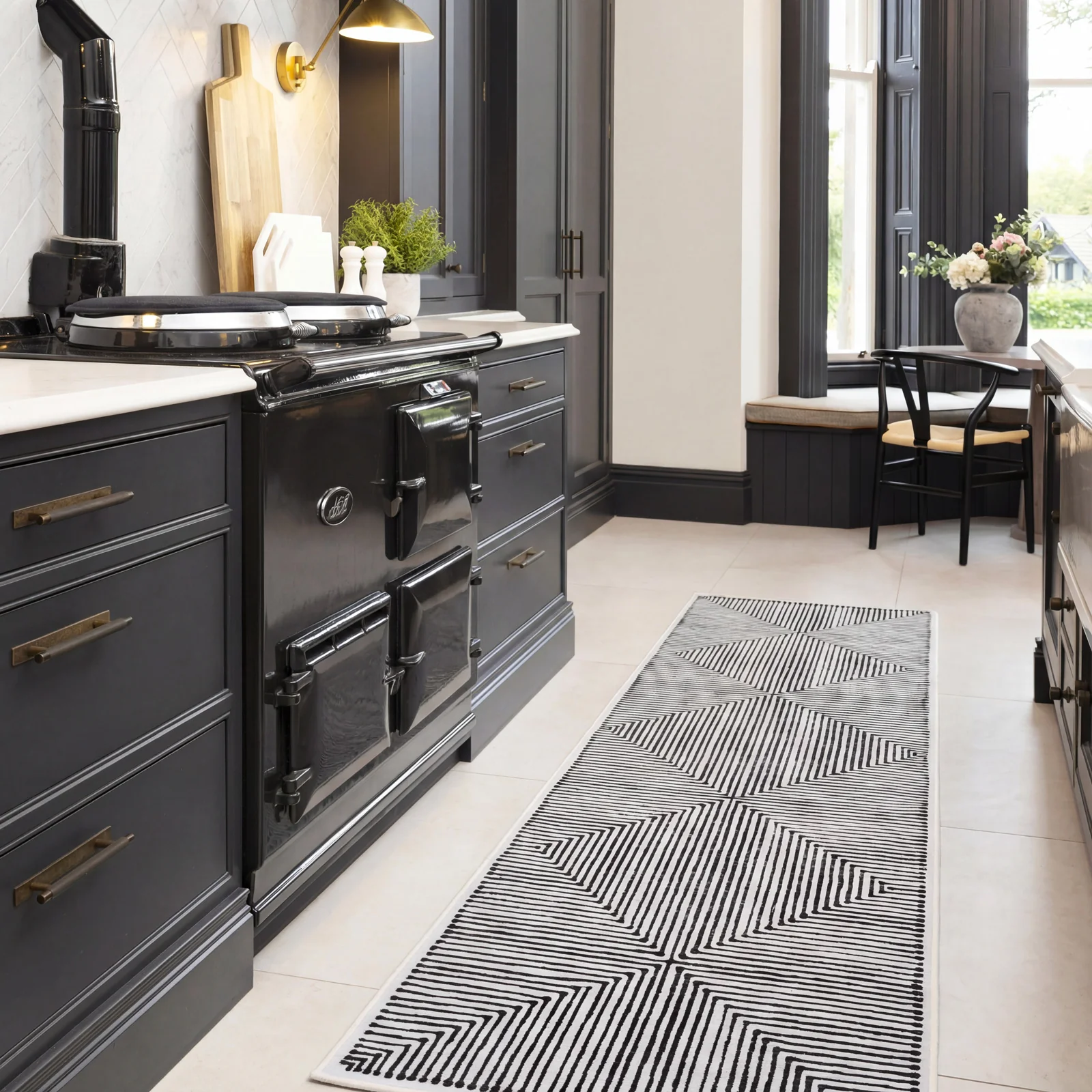 Soft Washable Black Geometric Rug - Maverick - Image 7