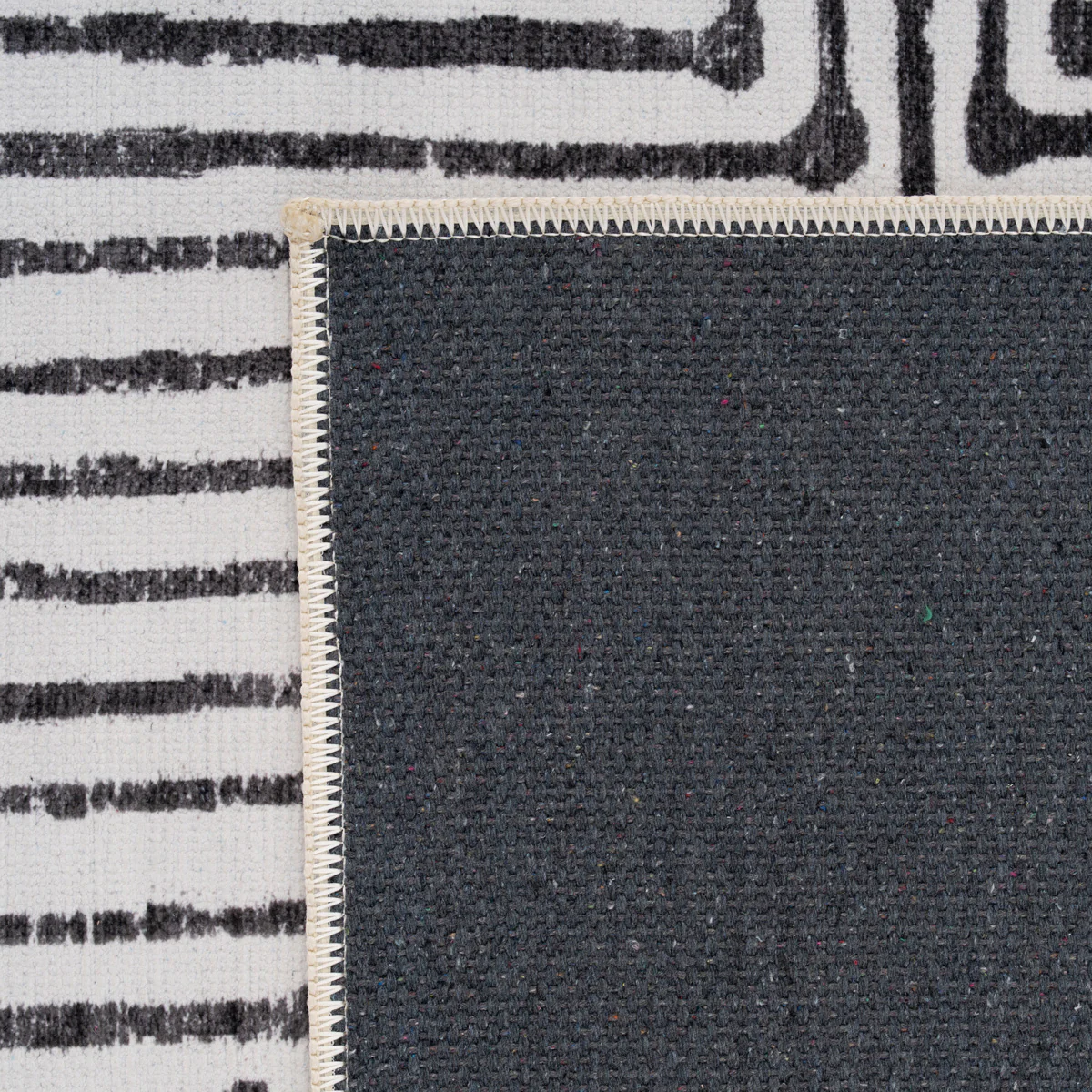 Soft Washable Black Geometric Rug - Maverick - Image 9