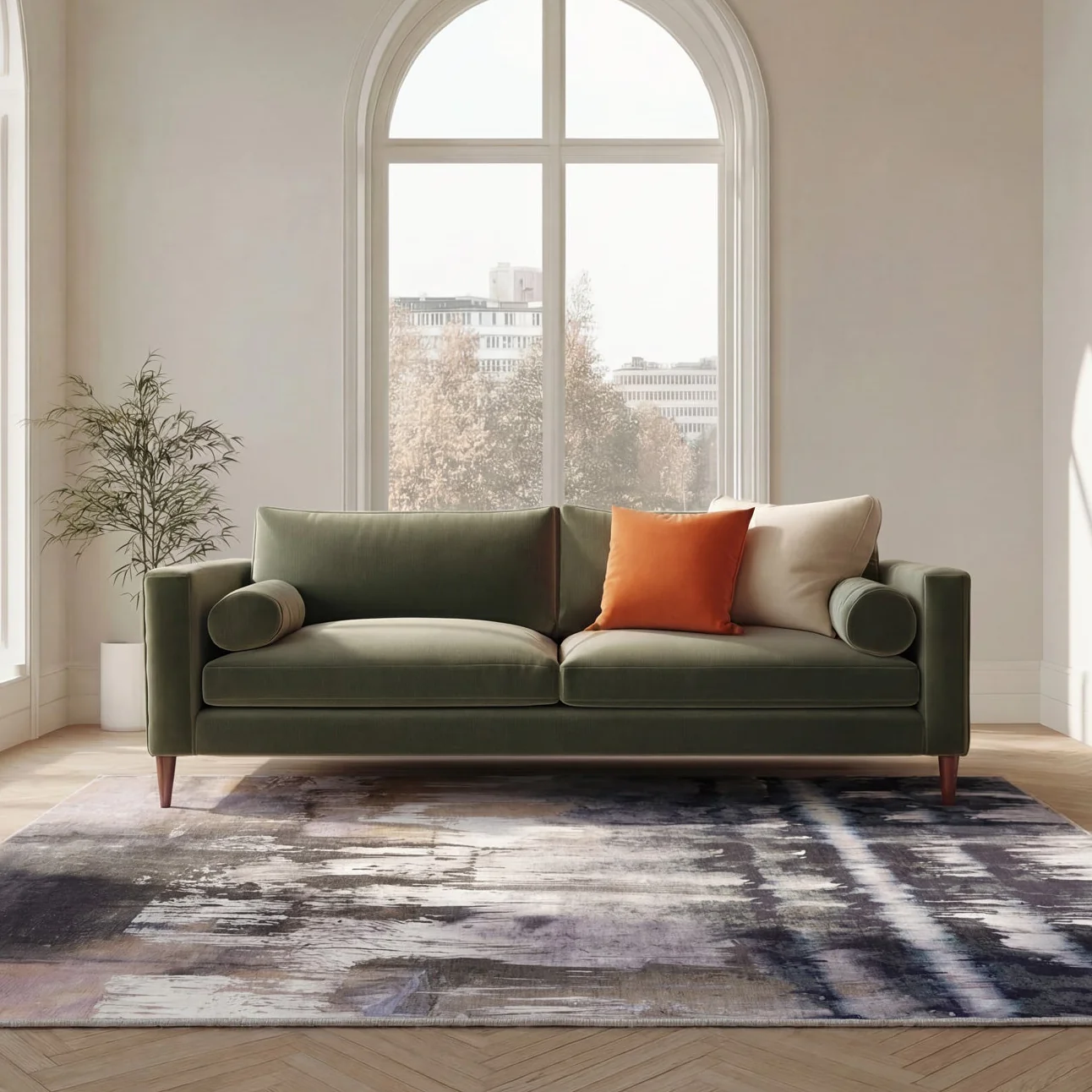 Soft Washable Blue Abstract Rug - Storm - Image 5