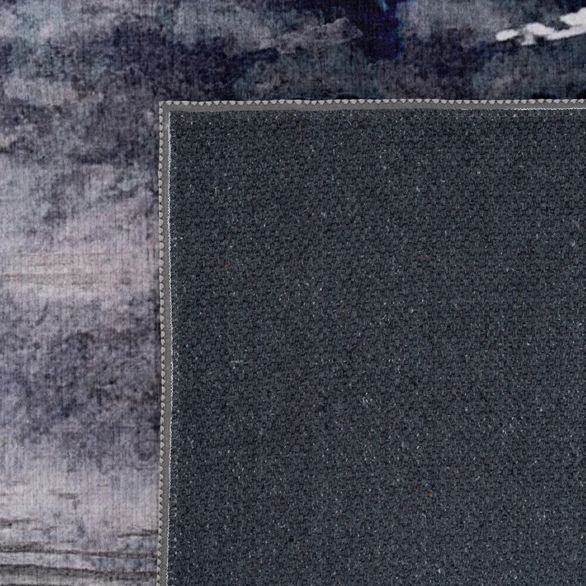 Soft Washable Blue Abstract Rug - Storm - Image 10