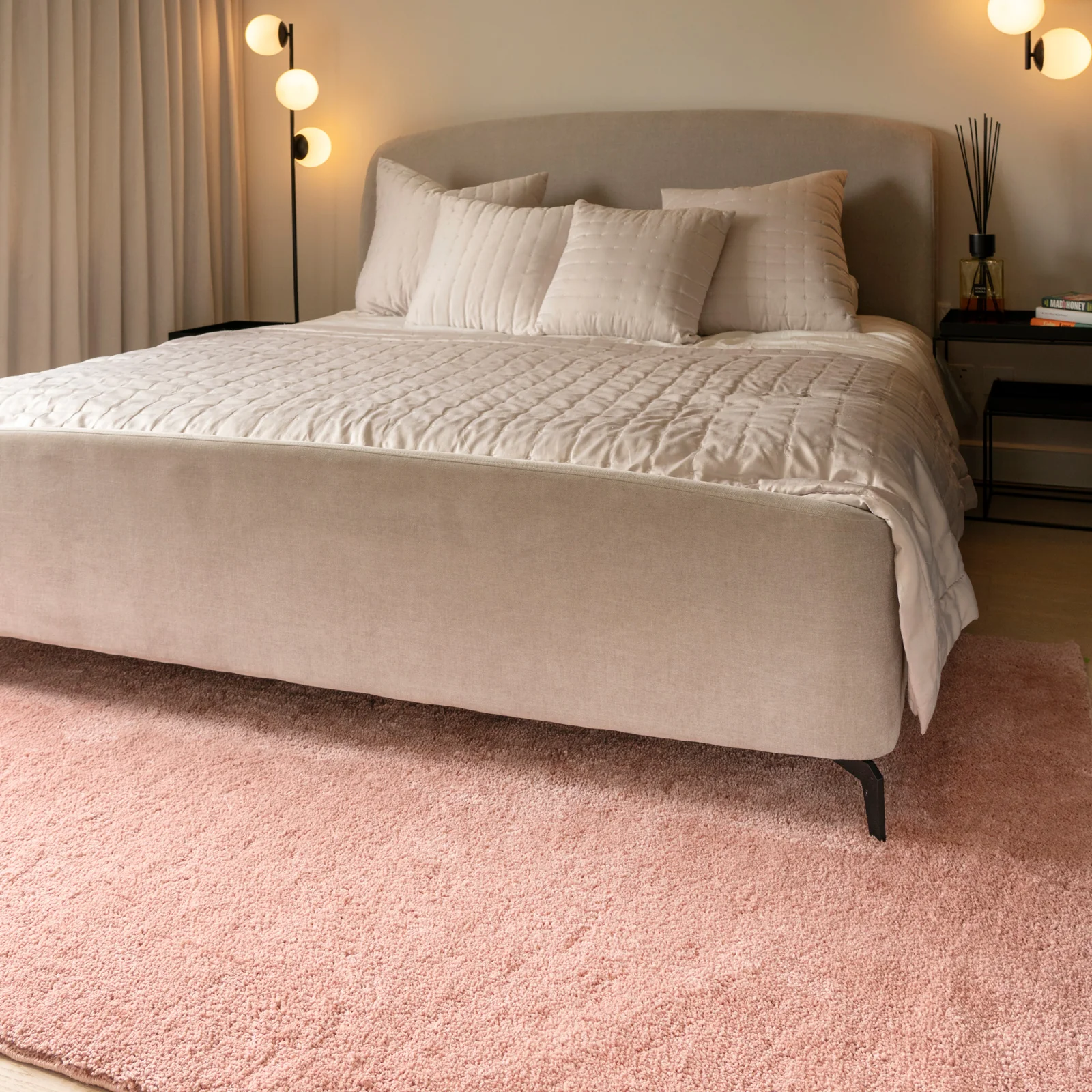 Soft Washable Blush Pink Shaggy Rug - Image 3