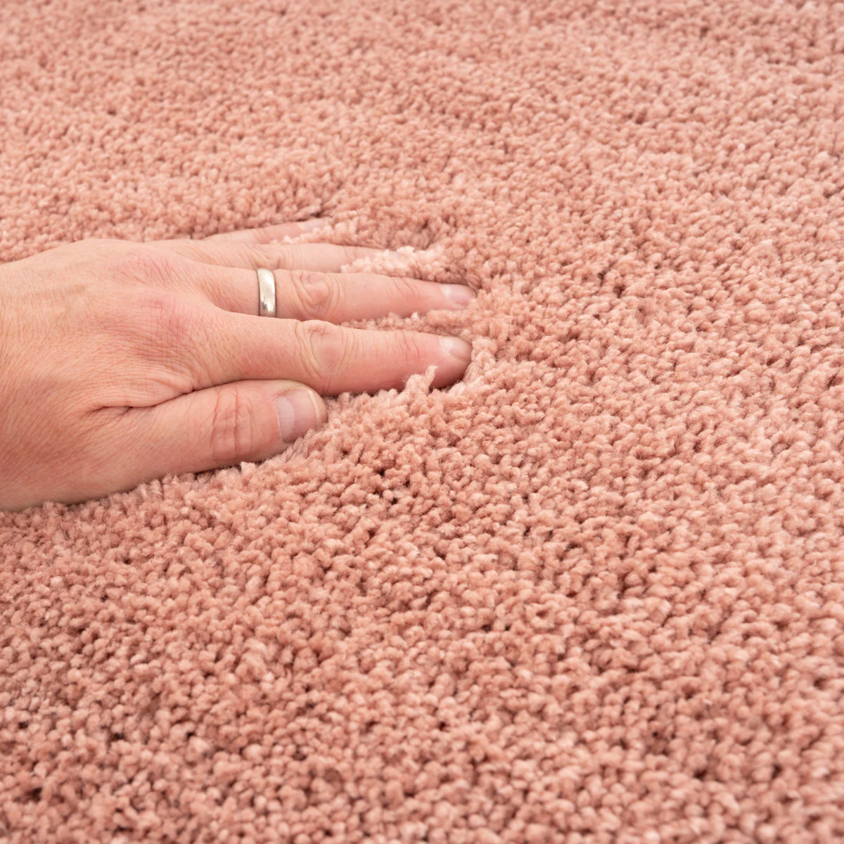 Soft Washable Blush Pink Shaggy Rug - Image 8