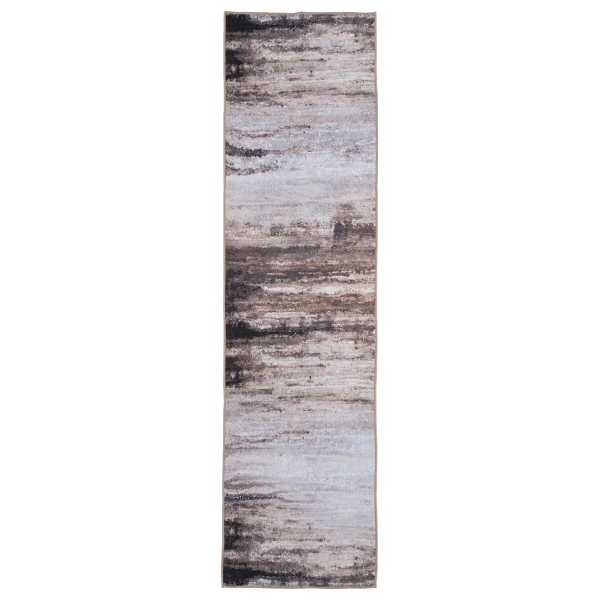 Soft Washable Brown Abstract Runner - Taron - Image 7