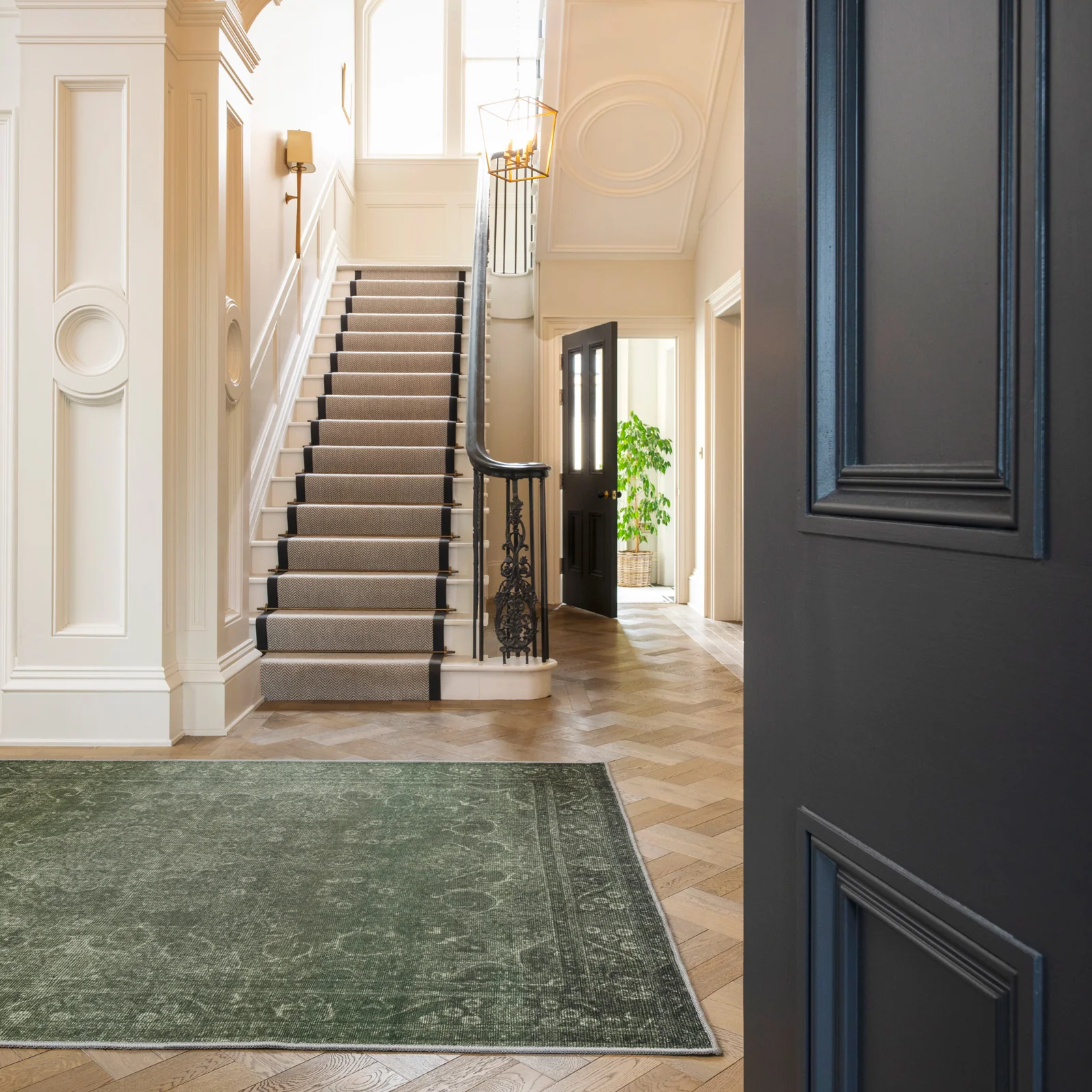 Soft Washable Green Medallion Rug - Maisie - Image 3