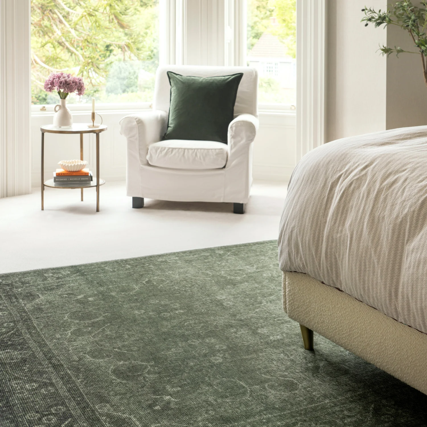 Soft Washable Green Medallion Rug - Maisie - Image 5
