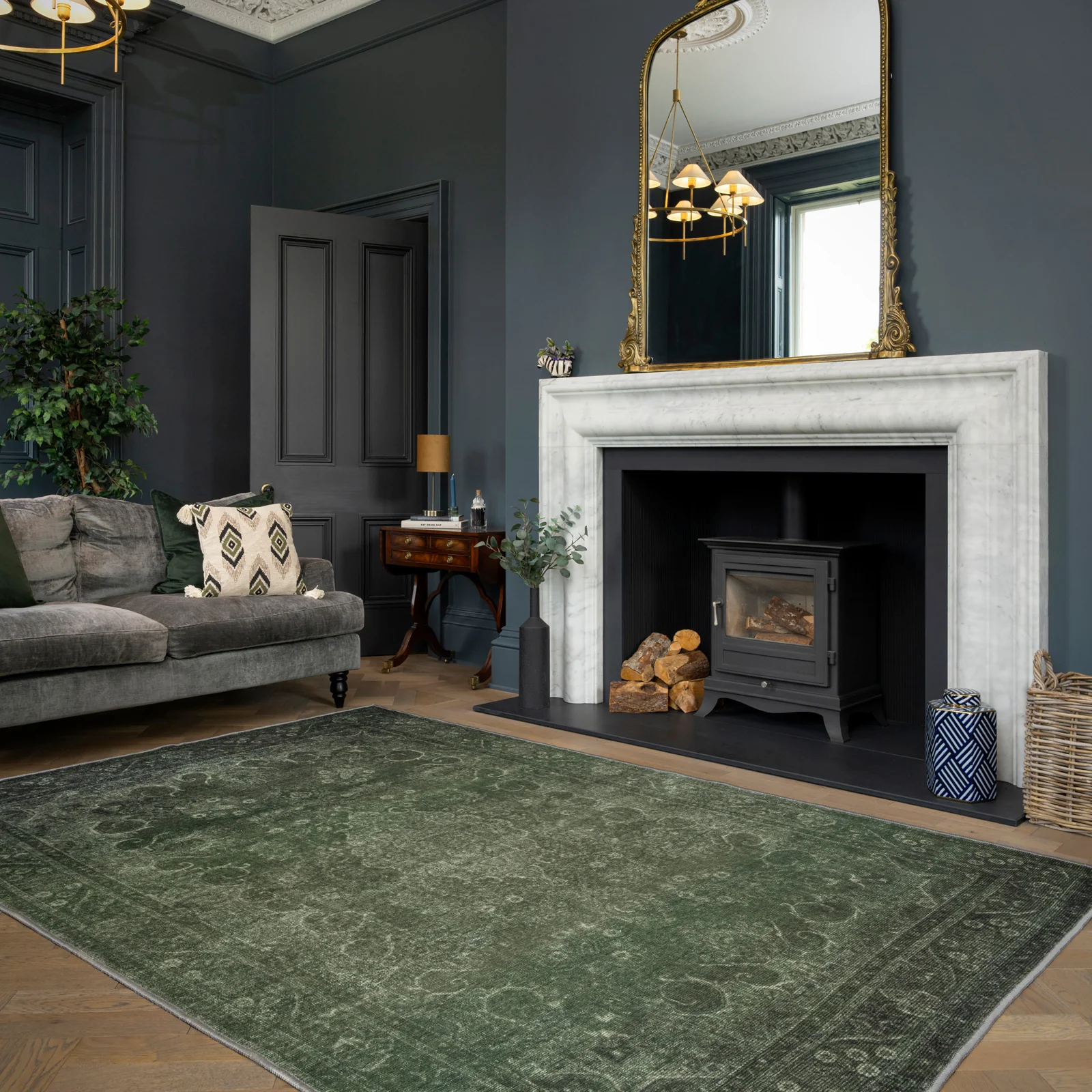 Soft Washable Green Medallion Rug - Maisie - Image 6