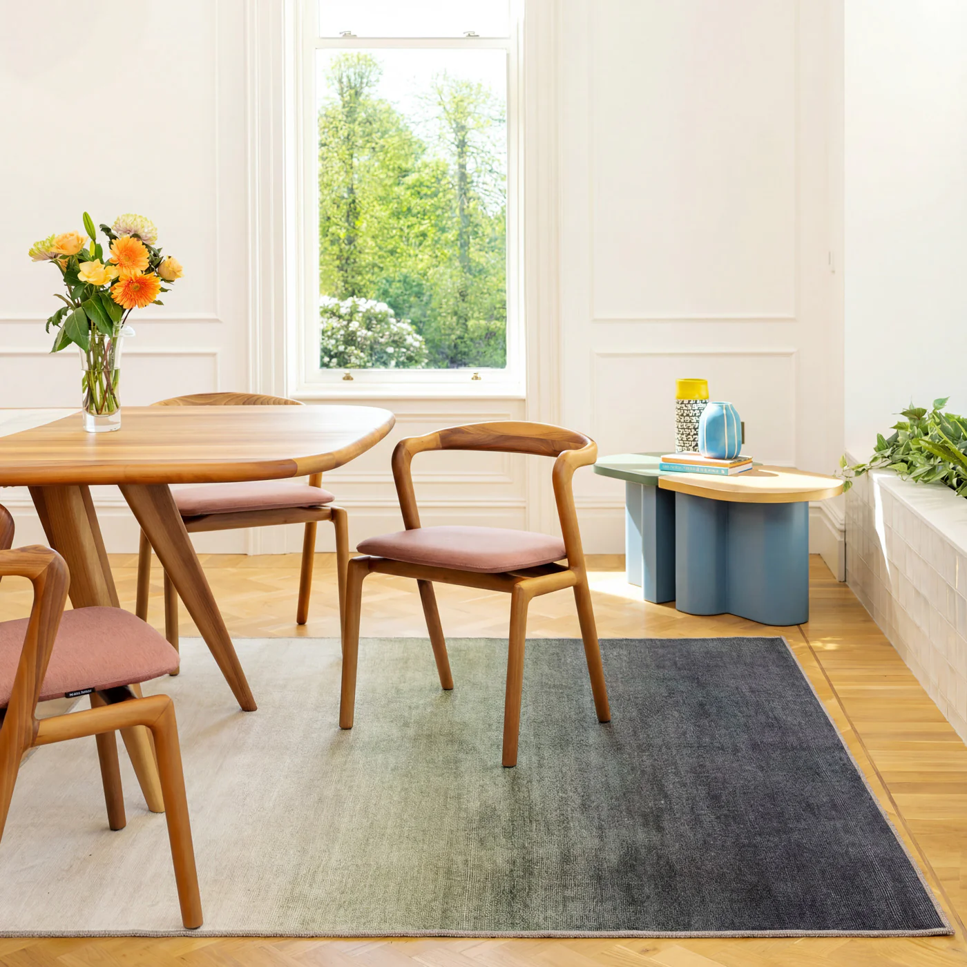 Soft Washable Green Ombre Rug - Gem - Image 3