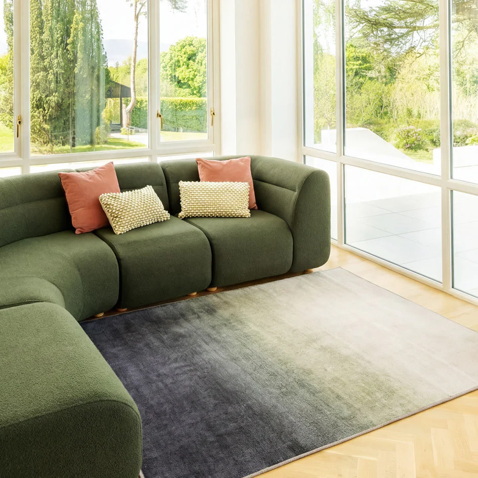 Soft Washable Green Ombre Rug - Gem - Image 6