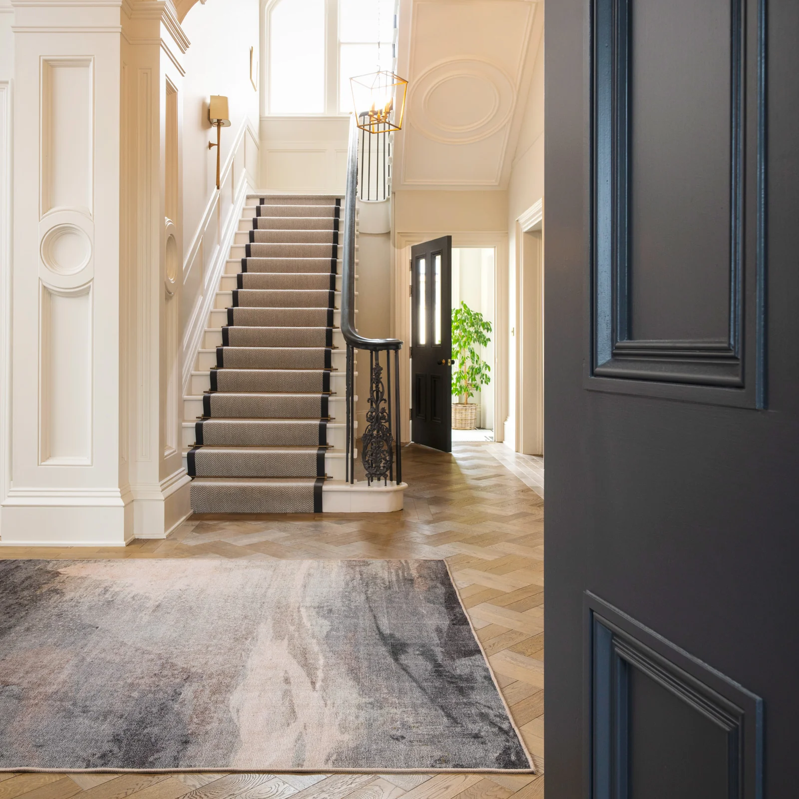 Soft Washable Grey Abstract Rug - Dara - Image 3