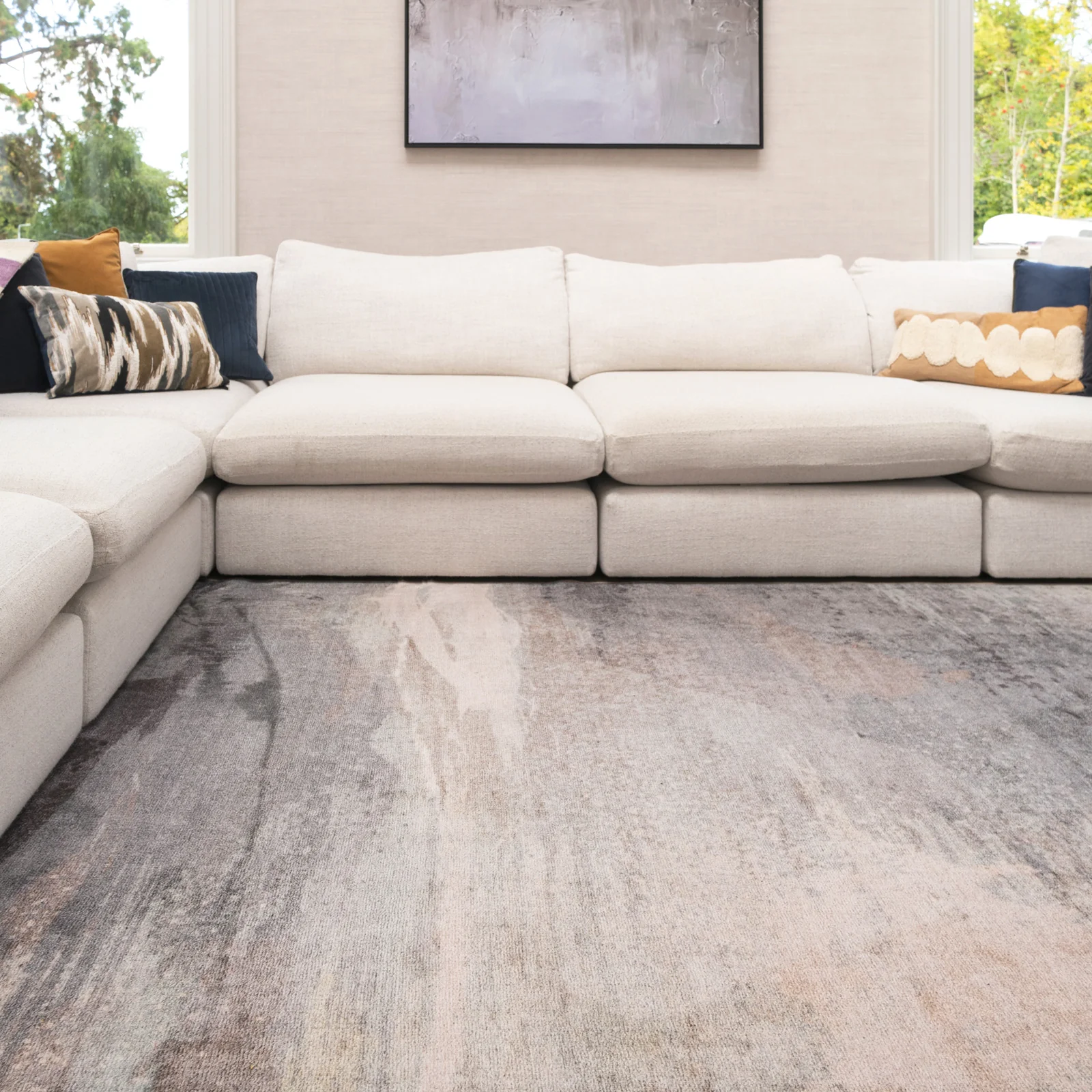 Soft Washable Grey Abstract Rug - Dara - Image 4