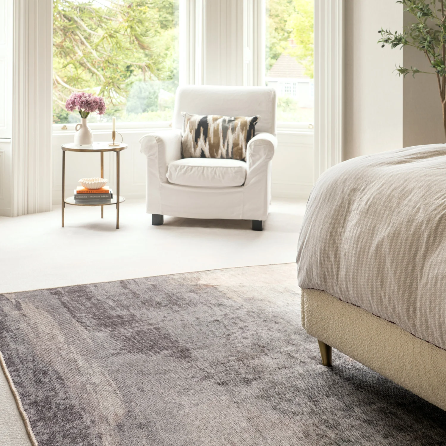 Soft Washable Grey Abstract Rug - Dara - Image 6