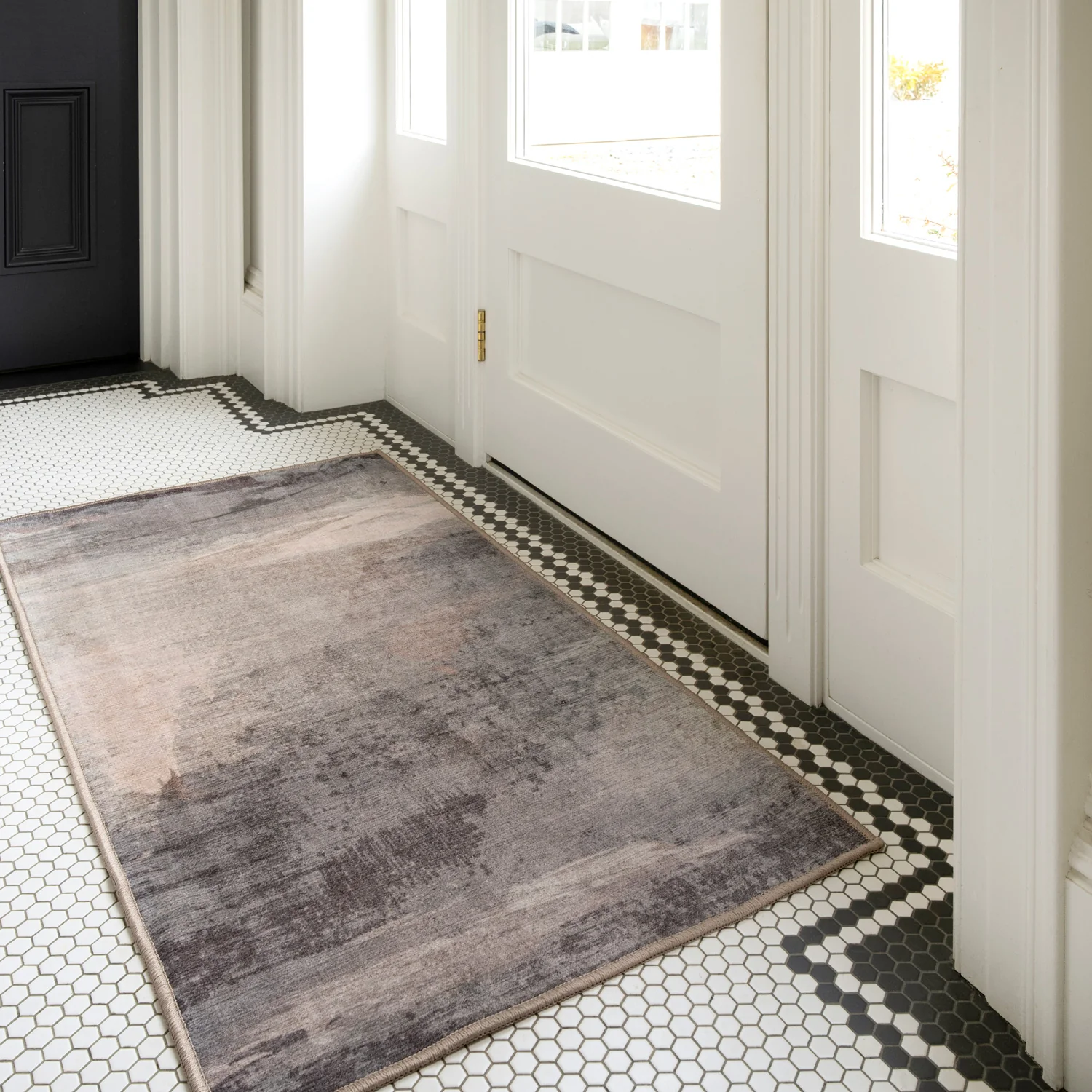 Soft Washable Grey Abstract Rug - Dara - Image 12