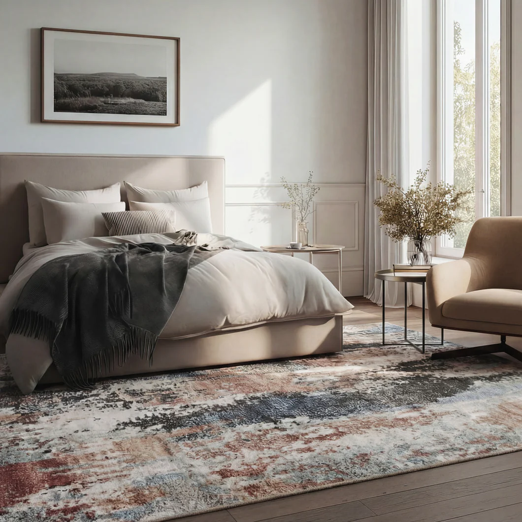 Soft Washable Multicolour Abstract Rug - Pierre - Image 3