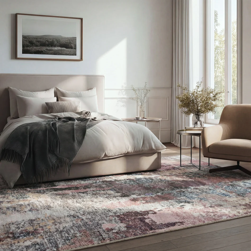 Soft Washable Multicolour Blush Rug - Rosa - Image 3