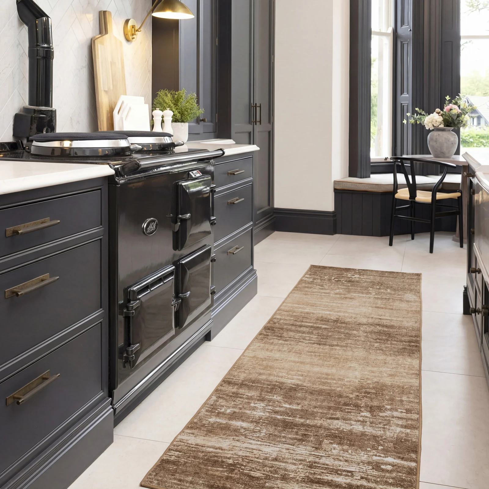 Soft Washable Mossy Brown Beige Rug - Ryn - Image 7