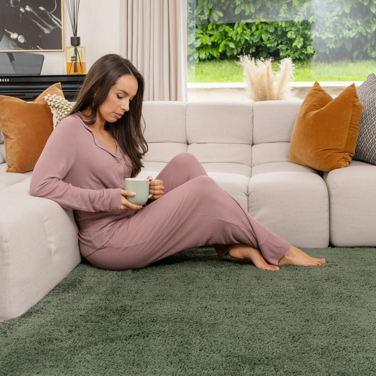 Soft Washable Green Shaggy Rug - Image 6