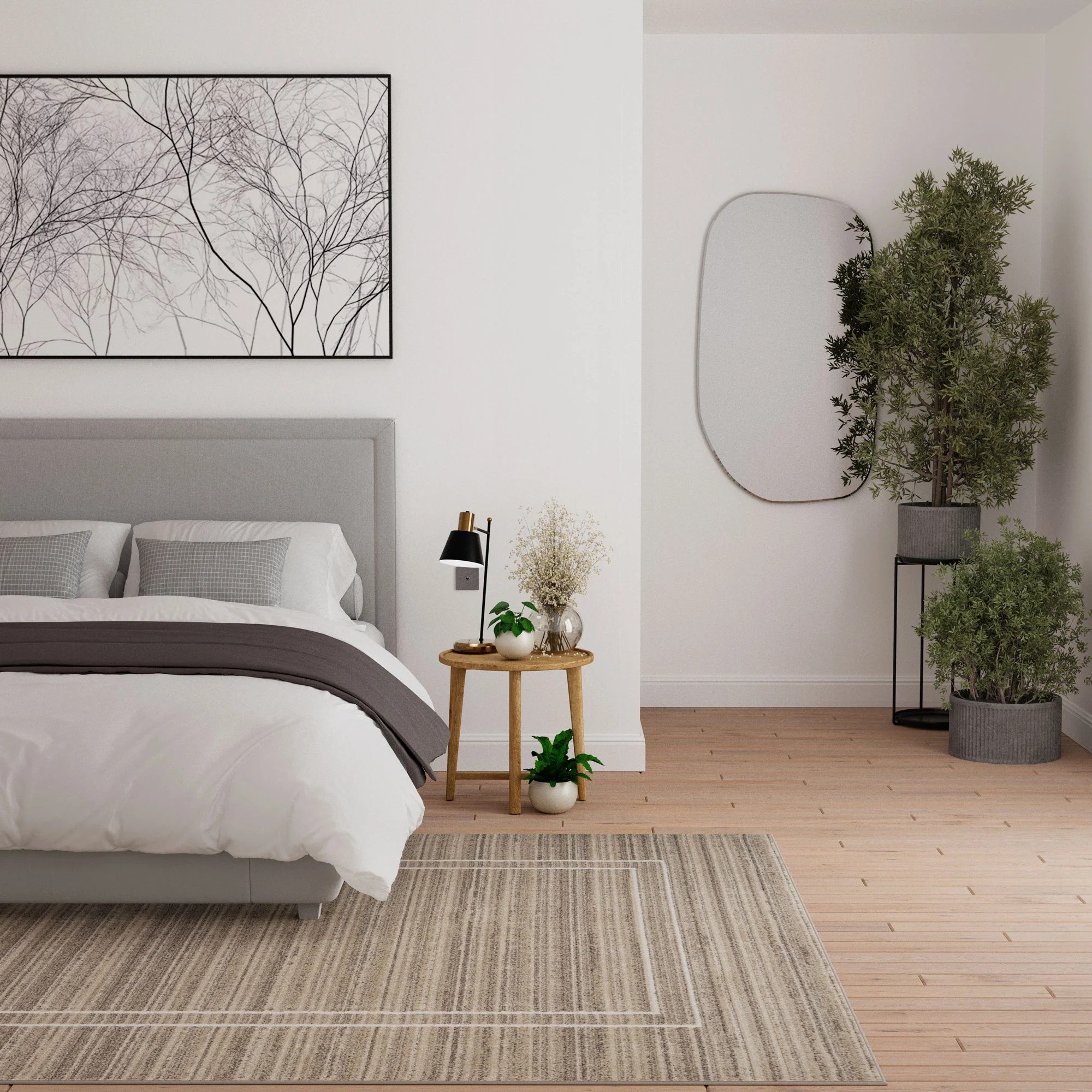 Subtle Beige Border Living Room Rug - Manon - Image 5