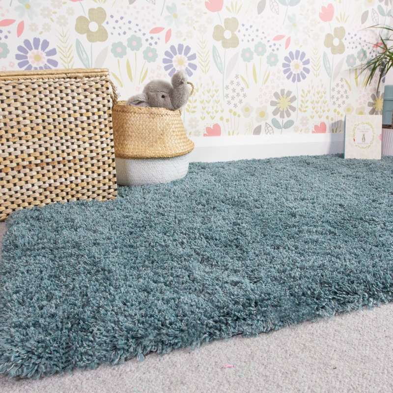 Soft Everyday Blue Shaggy Rug - Image 6