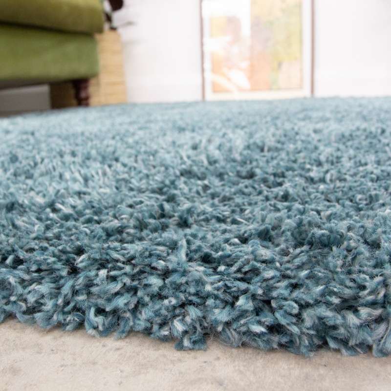 Soft Everyday Blue Shaggy Runner Rug - Image 3