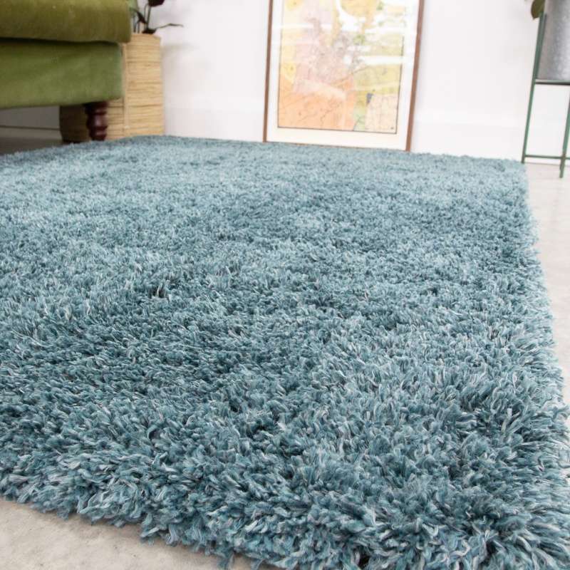 Soft Everyday Blue Shaggy Runner Rug - Image 5