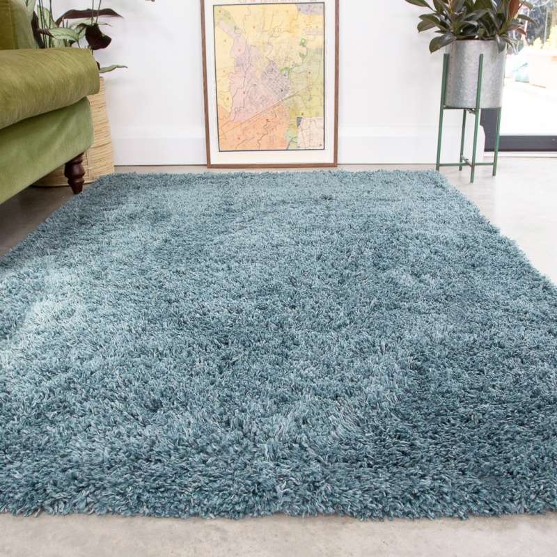 Soft Everyday Blue Shaggy Runner Rug - Image 6