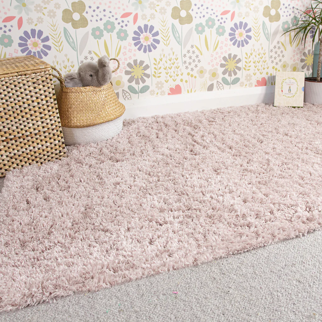 Soft Everyday Blush Pink Shaggy Rug - Image 4