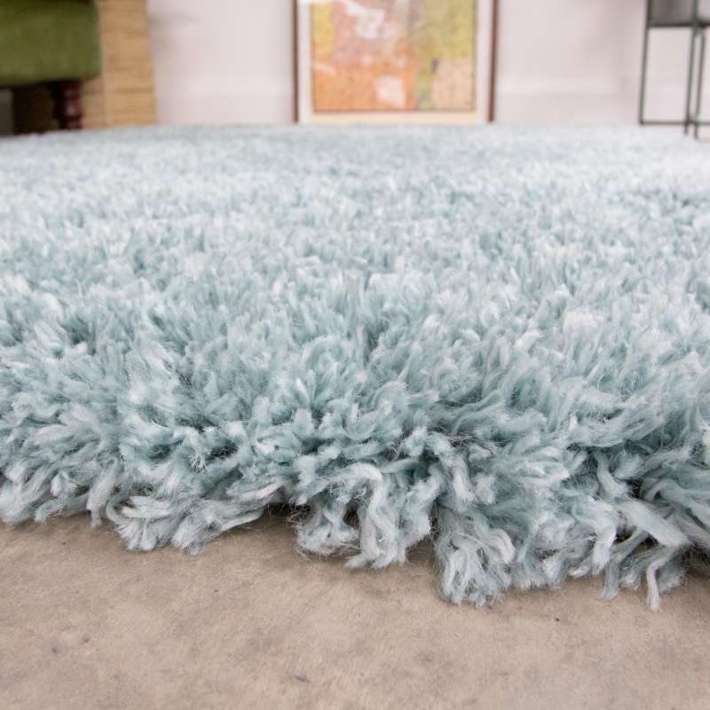 Soft Everyday Duck Egg Shaggy Rug - Image 4