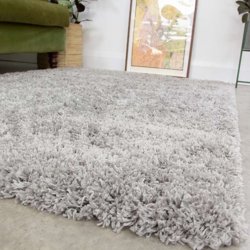 Soft Everyday Silver Shaggy Rug - Image 5