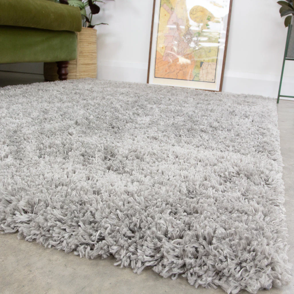 Soft Everyday Silver Shaggy Runner Rug - Image 5