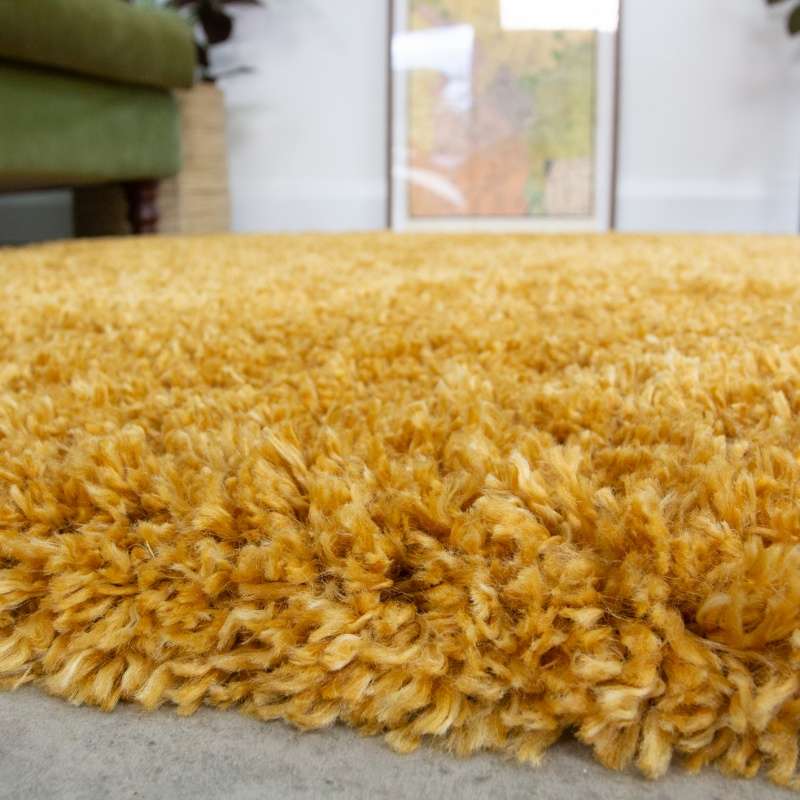 Soft Everyday Yellow Shaggy Rug - Image 4